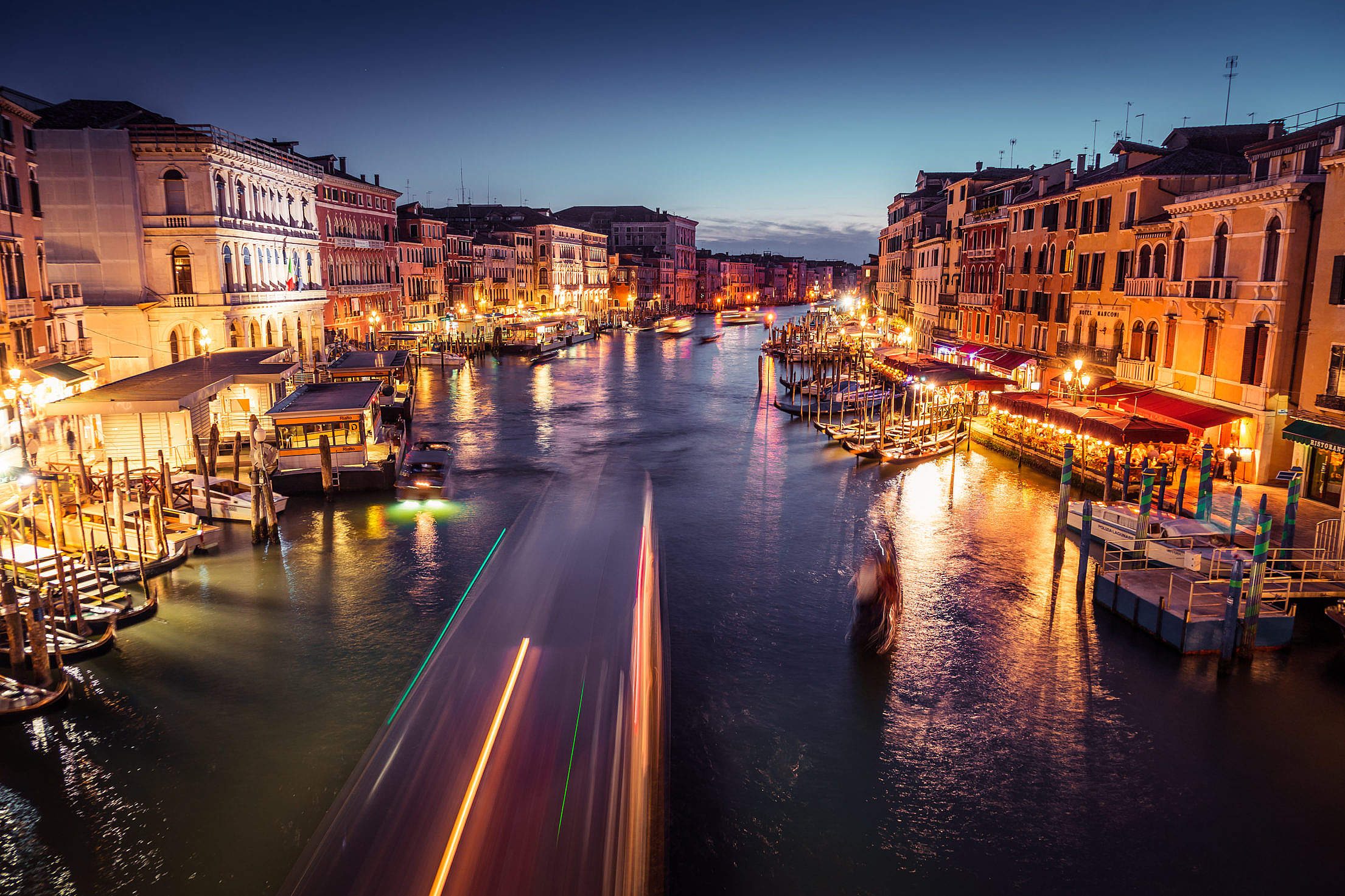 Venice Canal Grande at night