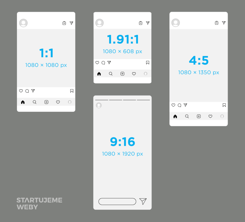 Instagram rozměry STARTUJEME WEBY